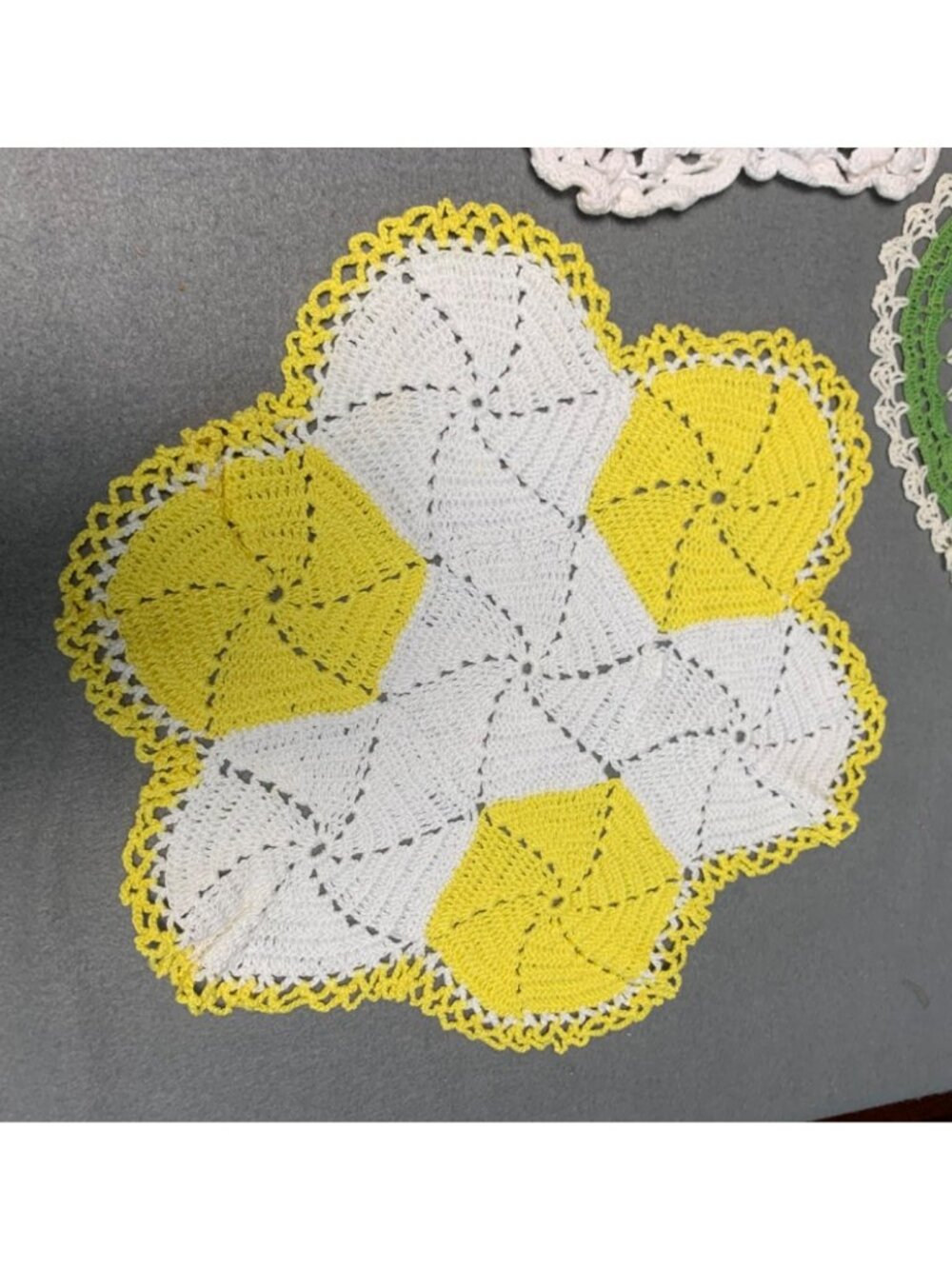 Vintage Hand-Crocheted Lace Doilies Set of 3 - Picture 3 of 11